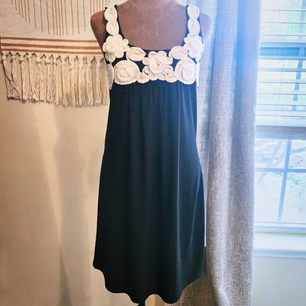 Star Vixen Vintage Black and Ivory Dress | Coquette and Y2K Style | Size L